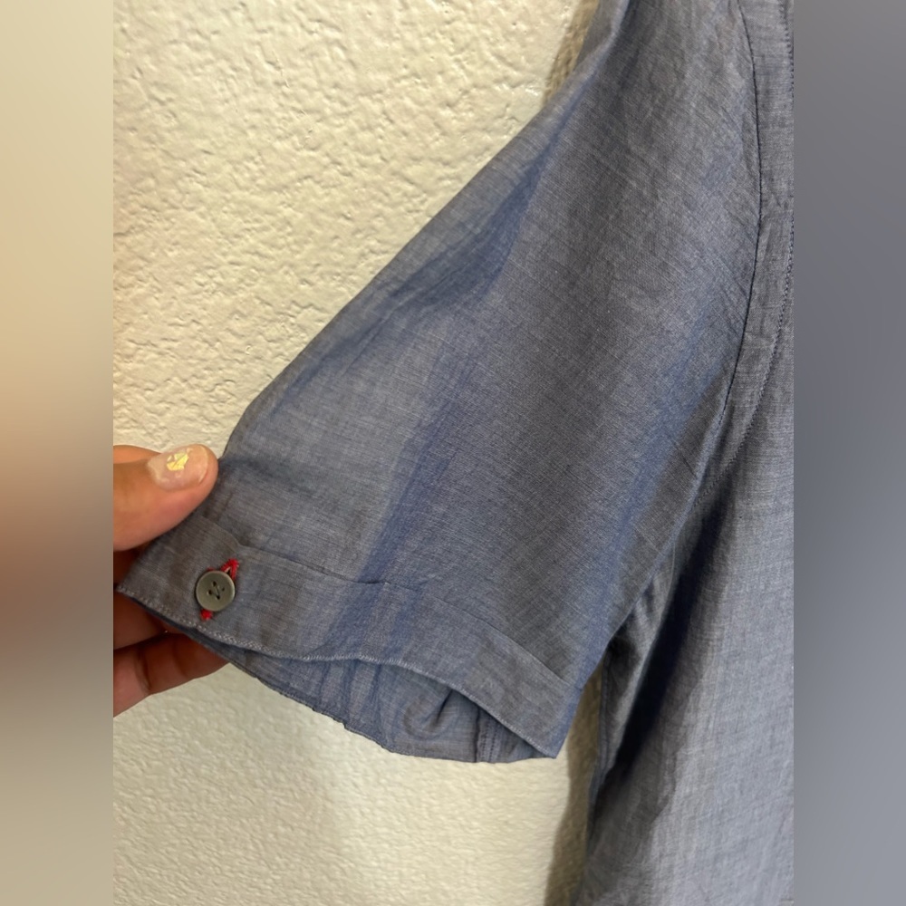 Small Bespoken Slate Linen Button Down - Picture 3 of 8
